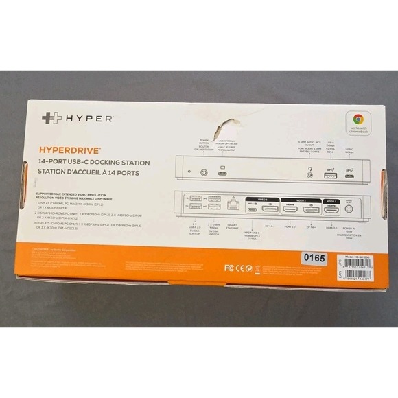 Hyper HyperDrive 14-Port USB-C Docking Station HD-GD1000-US-50 2 X HDMI 2.0 - Picture 4 of 7